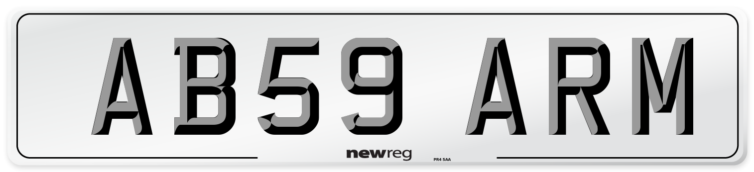 AB59 ARM Number Plate from New Reg
